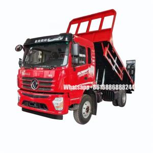 Dongfeng Flat Bed Truck With Cargo Box , Self Unloading Self Discharge Truck