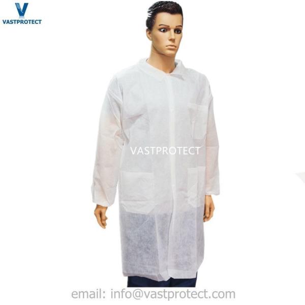 Quality Elastic Cuff Zipper Magic Tape Velco Pockets Non-Woven PP Lab Coat for M L XL XXL Sizes wholesale