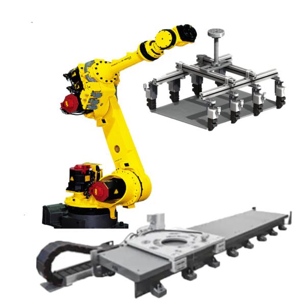 6 Axis Industrial Robot Arm R-1000iA With CNGBS Linear Tracker And Robot Gripper