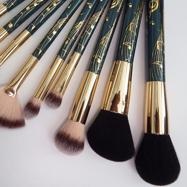 Music Stave Patterned Oval Makeup Brush Set 9 Pieces Exceptional High Performing