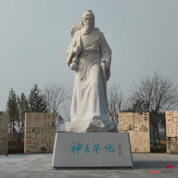 Custom Hua Tuo Statue Historical Figure Sculpture Large-Scale Stone-Carved Figurine