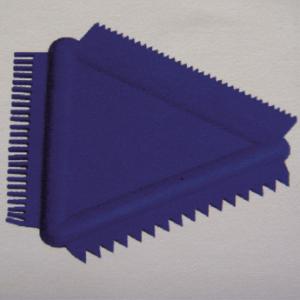 Cheap Triangular Rubber Graining Comb,Tricorn plastic scraper With Teeth, Item#RYMS14 for sale
