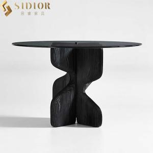 ODM Modern Glass Top Dining Table 1.2m Dia Tempered Glass Tables