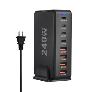 Universal Compatibility 8 Port Usb C Pd Qc 240w Fast Desk Charger With Quick