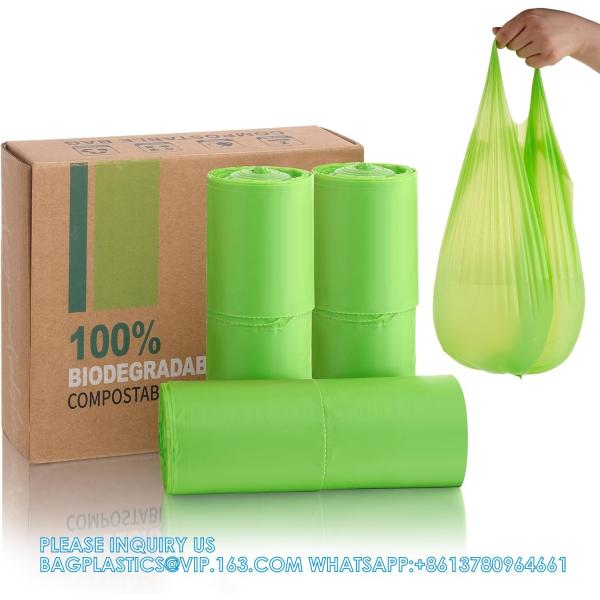 Compost Handle Trash Bags, 4-5 Gallon, Extra Thick 0.78 Mils, Wastebasket Liners Bags For Kitchen Bathroom Office