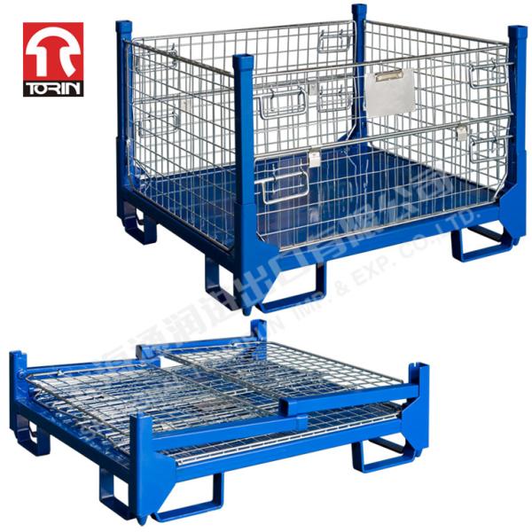 Torin LK48 Folding Semi Open Steel Wire Cage Wire Mesh Pallet Container Metal