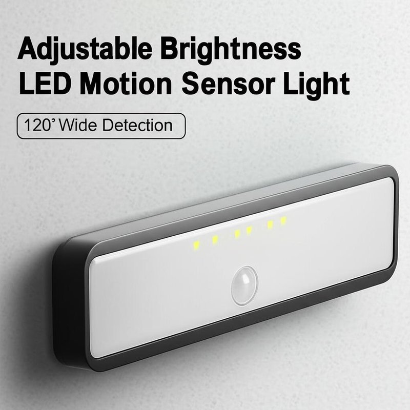 Adjustable Brightness Wireless Rechargeable LED Motion Sensor Light 120° Wide Detection