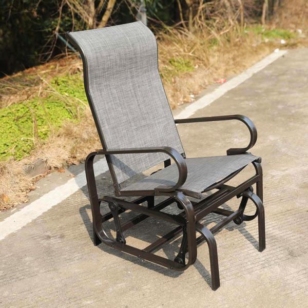 Metal Frame Outdoor Bistro Patio Garden Single Rocking Lounge Chair with Custom Logo
