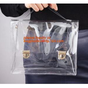 biodegradable PVC tube handle carrier bag, handle packing bag oem pvc bag,zipper