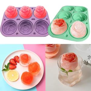 Silicone Rose Ice Cube Molds For Cocktails Whiskey XL Rose Flower Ice Cube