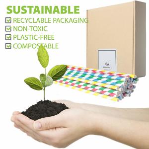 Compostable Natural Bendable Paper Straws Festival Birthday Party Paper Straws