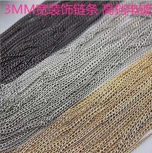China Cheaper iron material 3 mm width gold adjustable metal bag accessories metal chain for handbags on sale