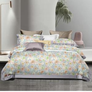 Home Customize Printing Queen King Size Cotton Bedding Sets with Plant Flowers