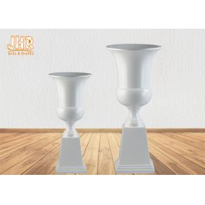 Durable Fiberglass Planters Floor Vase Glossy White