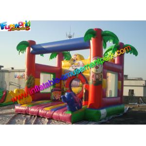 Full Printing Zoo Bouncy Jumping Castles , Moonwalk Bouncer With PVC tarpaulin