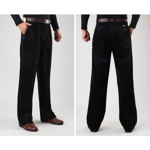 Custom Logo Made Men's 100% Cotton Corduroy Trousers Business Straight Pants for