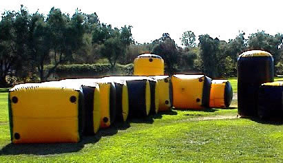 Quality Weave String Structure Inflatable Paint Bunker Trampoline Combo wholesale