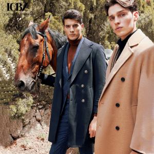 Customized Fabric Men's Woolen Coat 100% Wool British Style Double Breasted