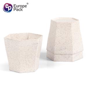 New products disposable 60ml wheat straw hexagon drinking glass cup