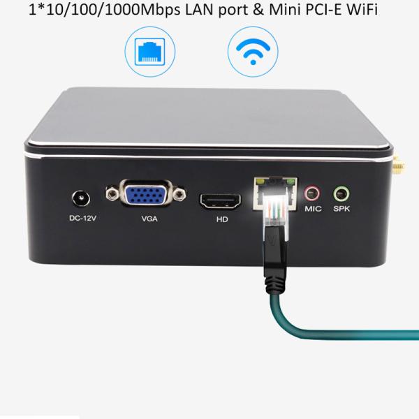 Quality Mini Computer Industrial Intel I3 4005U 5005U I5 4200U 5200U HD Graphics 500 Portable Fanless Industrial Win10 Mini PC wholesale