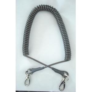 Cheap Plastic safe expandable coil key holder with metal oval hooks as good security long coil for sale