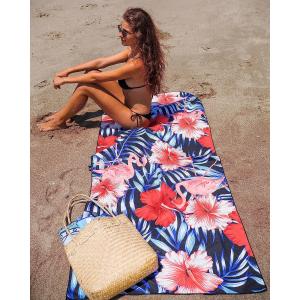 Custom Sand Free Recycled Microfiber Beach Towel With Pocket Towel