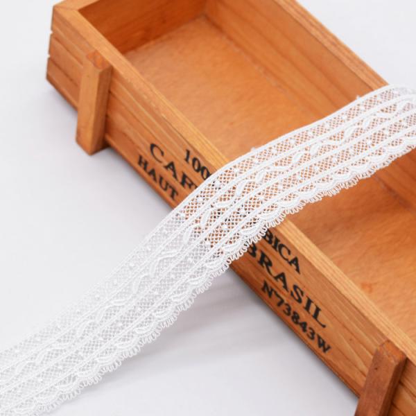KJ20057 White Fancy Crafts 3.2cm Embroidery Lace Trim
