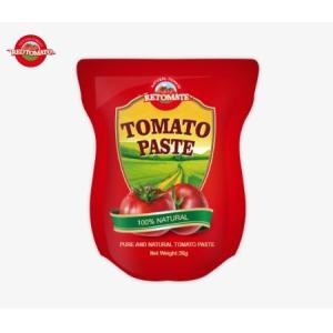 Cheap 56g Stand Sachet / Flat Pouch Tomato Paste With Concentrations Of 28-30% 22-24% And 18-20% for sale