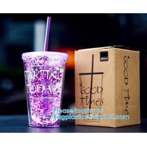 Sequin Double Layer Water Bottle Glitter Cup Heat Cold Insulation Party Home