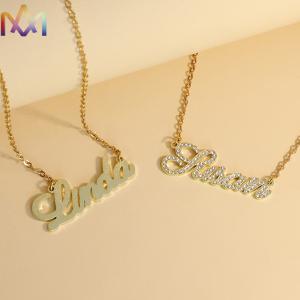 SS304L Sparkling Name Necklace With Elegant Nameplate Pendant