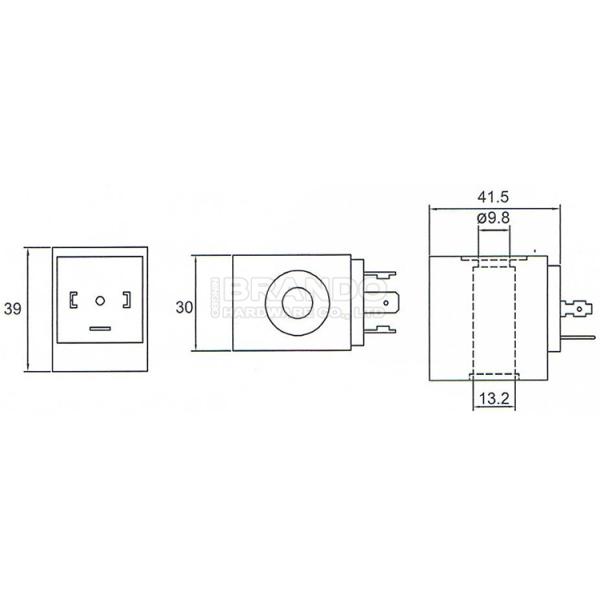 Dimension of BB13237513 Solenoid Valve Coil :