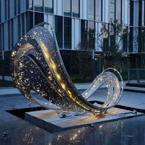 Versatile And Durable Metal Feather Sculpture With Lights Suitable For Office