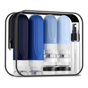 Eco-Friendly Compact Silicone Travel Bottle Set with Wide Mouth Design for Easy
