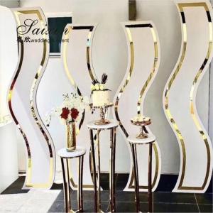 Unique design curve 4 pcs set acrylic stand for wedding stage decoration