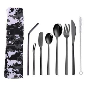 LFGB CE 7 Piece Versatile Kitchen Flatware Sets Salad Spoon And Fork Set