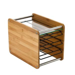 Installation Type Standing Type Bamboo Coffee Pod Drawer Holder for K cup 2-Tier
