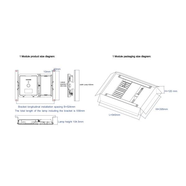 40W-450W 140-150lm/W IP67 Waterproof Dustproof LED Subway Light LED Underground Passage Light