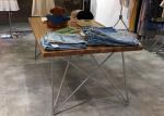 Wooden Clothing Store Display Tables , Flooring Stand Merchandise Display Tables