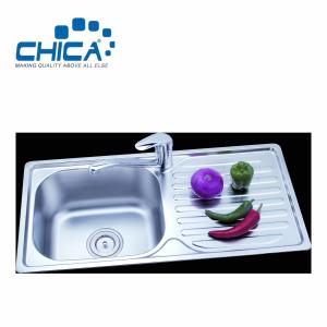Light grey color rectangular Stainless Steel Kitchen Sink Single Bowl Kitchen