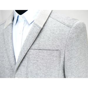 Rib Collar Mens Casual Tailored Knit Blazer Grey Mel 42 - 62 EU Size