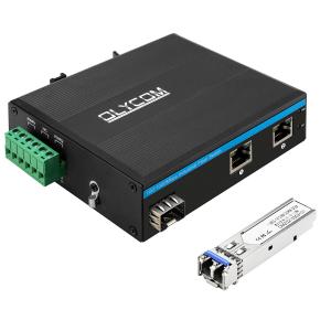 Cheap 20KM 2 Port Industrial Fiber Switch Gigabit Network SFP Fiber Unmanaged CE IP40 for sale