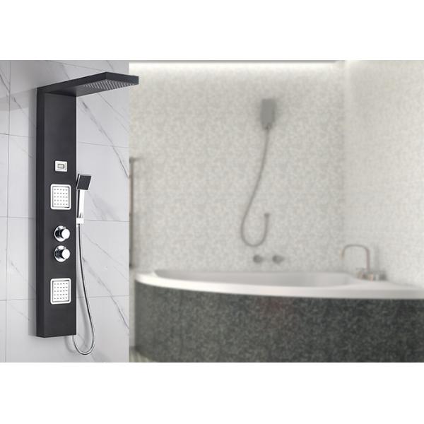 Quality Dual Handle Control Bath Shower Panels Black Painting Appearance ROVATE wholesale