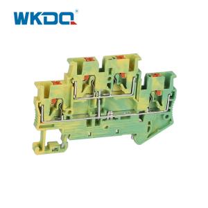 Cheap Easily Inserted Electrical Terminal Block Yellow and Green Durable Wire Connector Block for sale