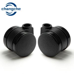Plastic Furniture Castors Wheels With 4mm Mounting Plate Thickness