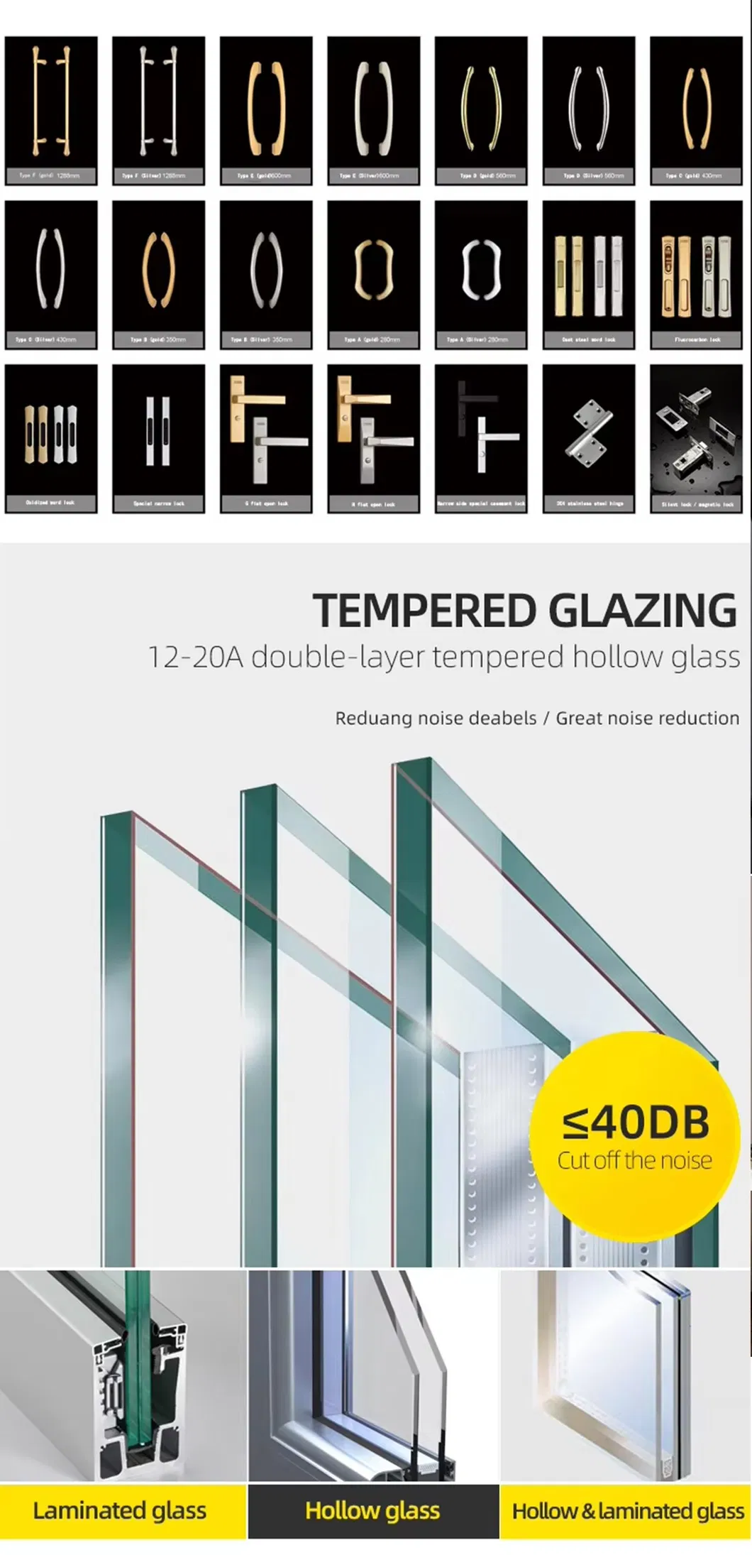 High-Grade Sliding Doors, High-End Hardware, American Standard