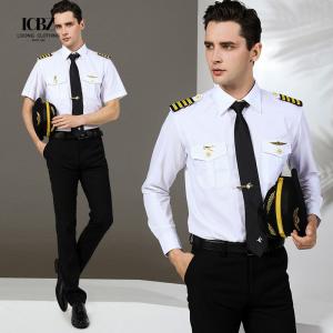 Cheap Customized Moisture-Wicking Short Sleeves Uniform for Air Hostesses in Various Colors for sale