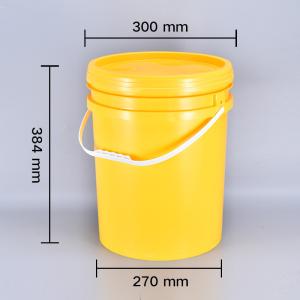 Round 20L PP 5 Gallon Food Grade Plastic Paint Bucket With Lids And Handle Pail
