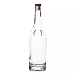 High Flint 700ml Spirit Glass Bottle With Cork Lid Thick Base Luxury Package For