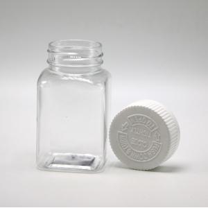 Custom Color 100ML PET Square Transparent Jar with Various Caps by Chinese