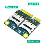 Dual TF Micro SD Card To Mini PCI-E Express With Half Bracket Memory Card Reader